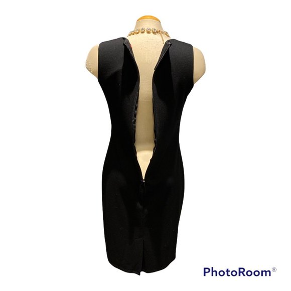 MERONA Little Black Dress Size Medium Simple But Elegant Lace Panels - Picture 7 of 15